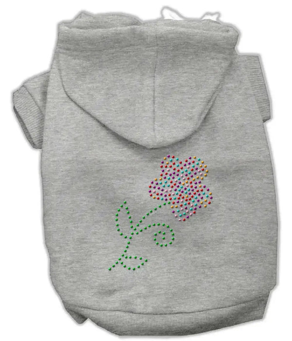 Multi-colored-Flower-Rhinestone-Hoodie-Grey-Xxl-GreatEagleInc-333675439