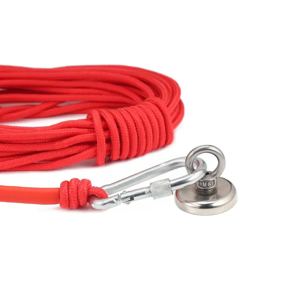 Multipurpose Magnet Fishing Rescue Safety Rope Rock Climbing Cord with Carabiner - GreatEagleInc