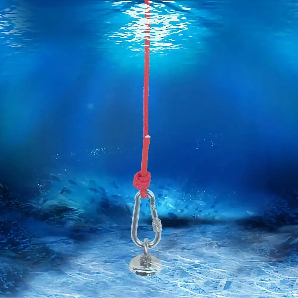 Multipurpose Magnet Fishing Rescue Safety Rope Rock Climbing Cord with Carabiner - GreatEagleInc