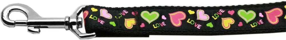 Neon-Love-Nylon-Dog-Leash-5-8-Inch-Wide-4ft-Long-GreatEagleInc-318923847