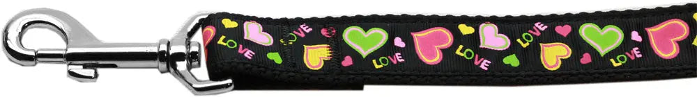 Neon Love Nylon Dog Leash 5/8 Inch Wide 6ft Long Default Title