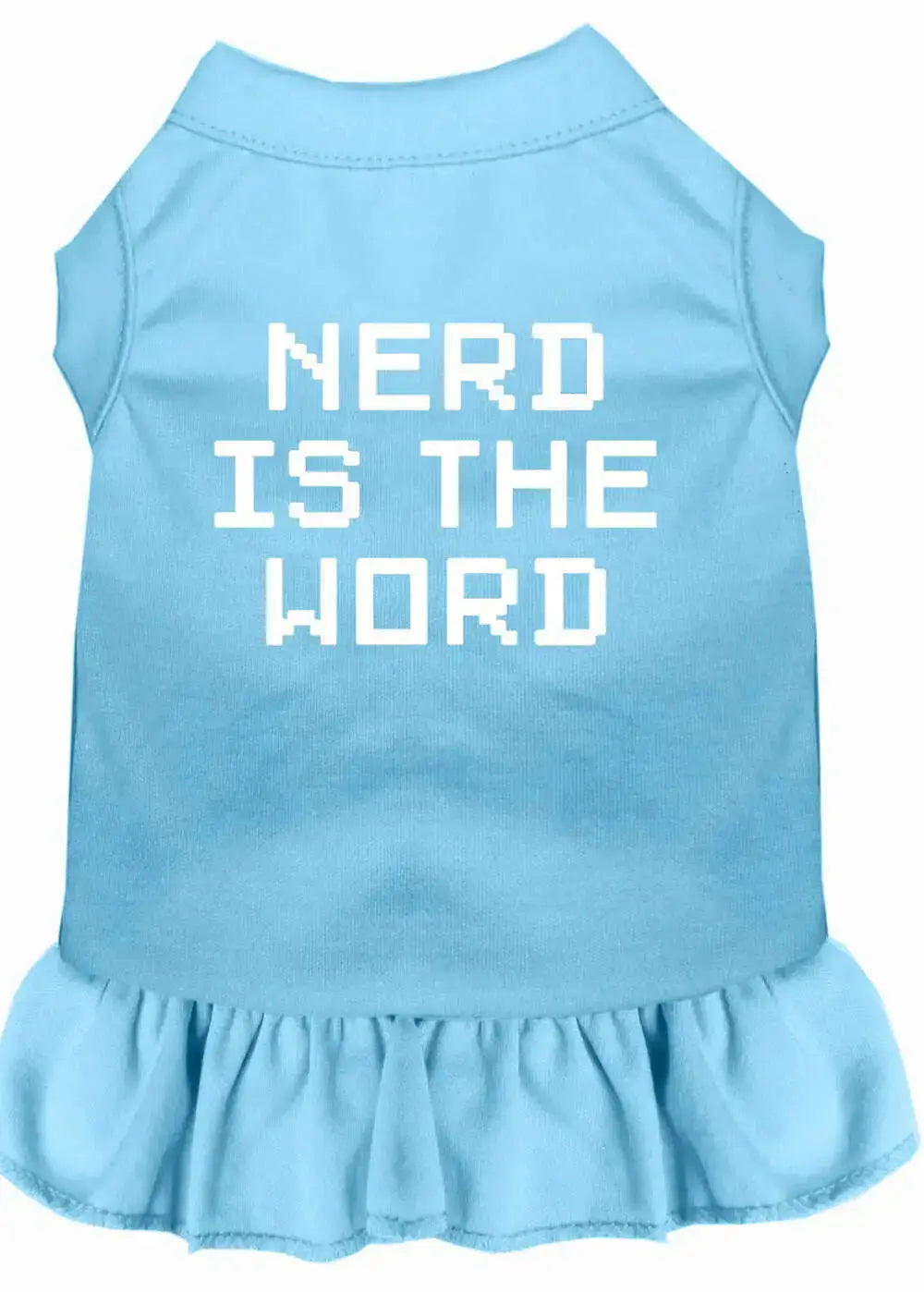 Nerd-Is-The-Word-Screen-Print-Dress-Baby-Blue-Med-GreatEagleInc-320090074