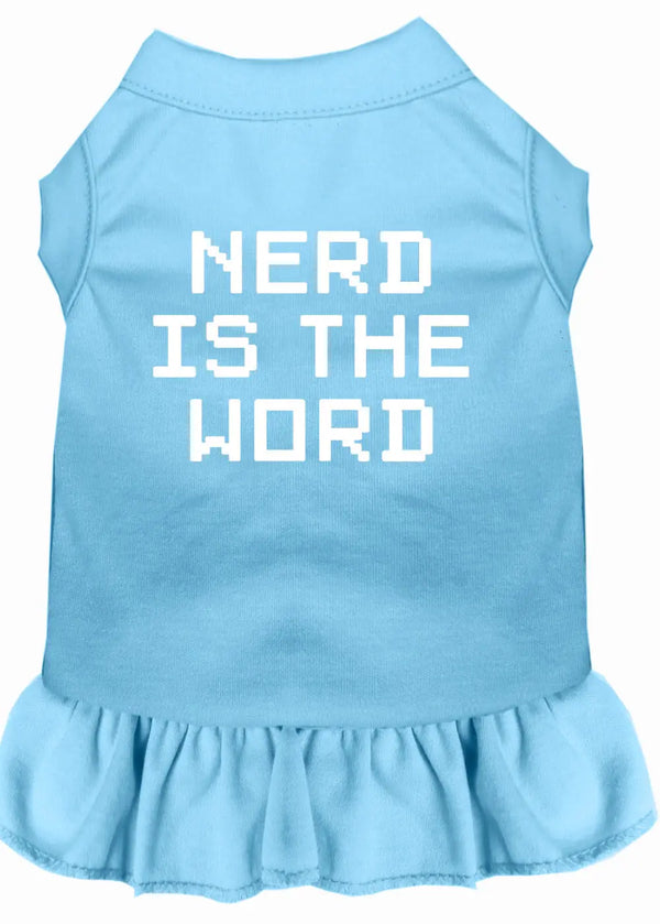 Nerd Is The Word Screen Print Dress Baby Blue Xs Default Title
