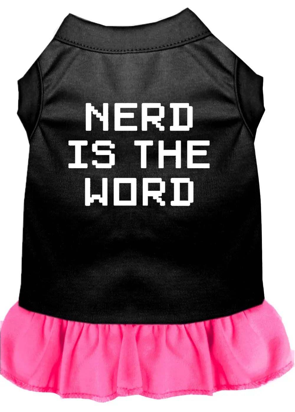 Nerd Is The Word Screen Print Dress Black With Bright Pink Xl Default Title