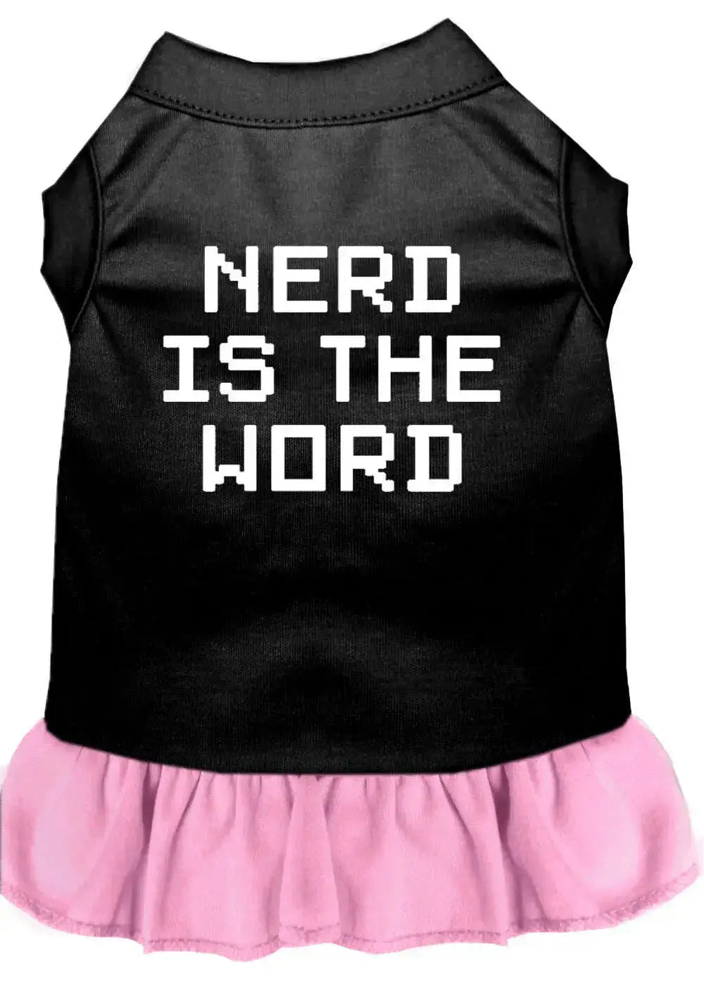 Nerd-Is-The-Word-Screen-Print-Dress-Black-With-Light-Pink-Sm-GreatEagleInc-320089186