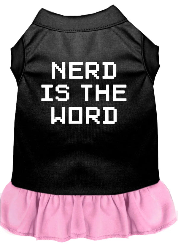 Nerd Is The Word Screen Print Dress Black With Light Pink Xl Default Title