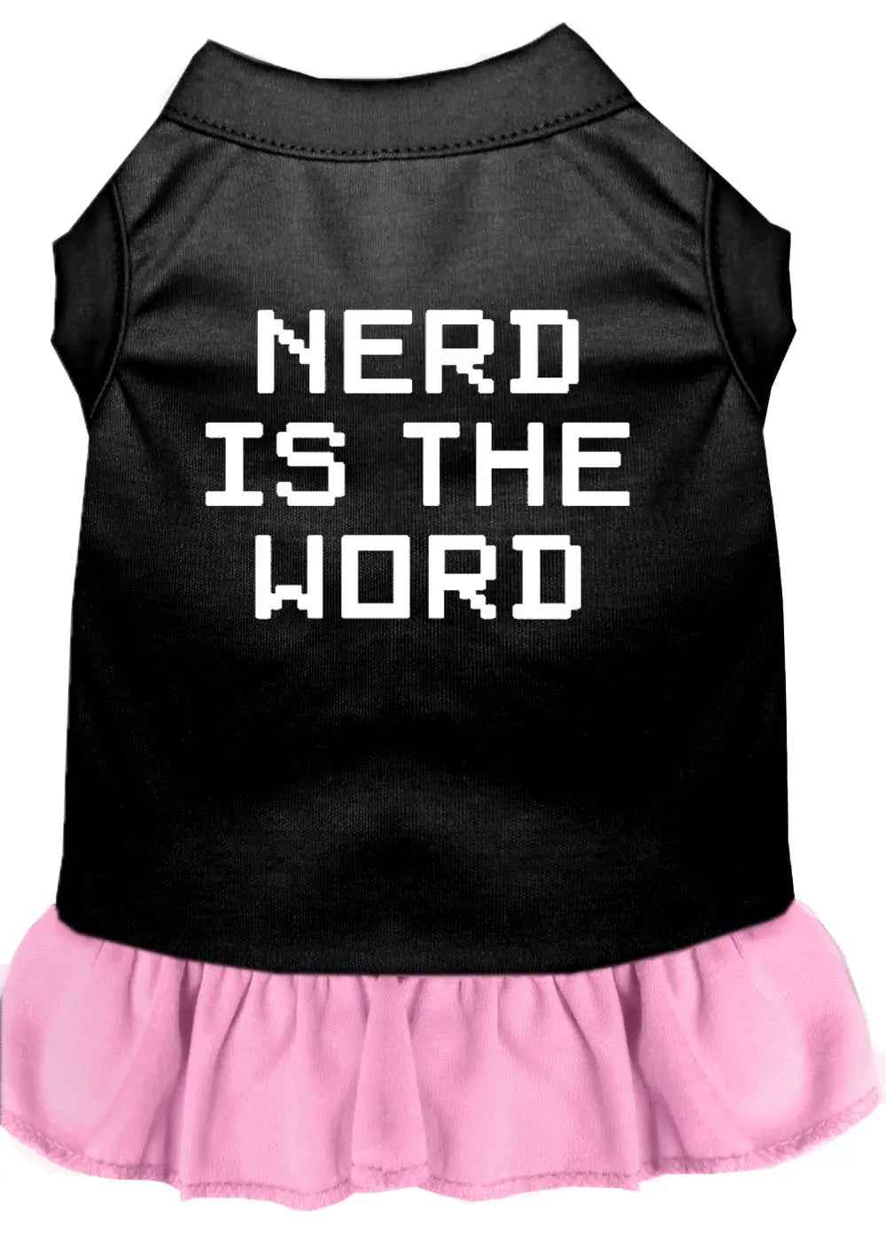 Nerd Is The Word Screen Print Dress Black With Light Pink Xs Default Title