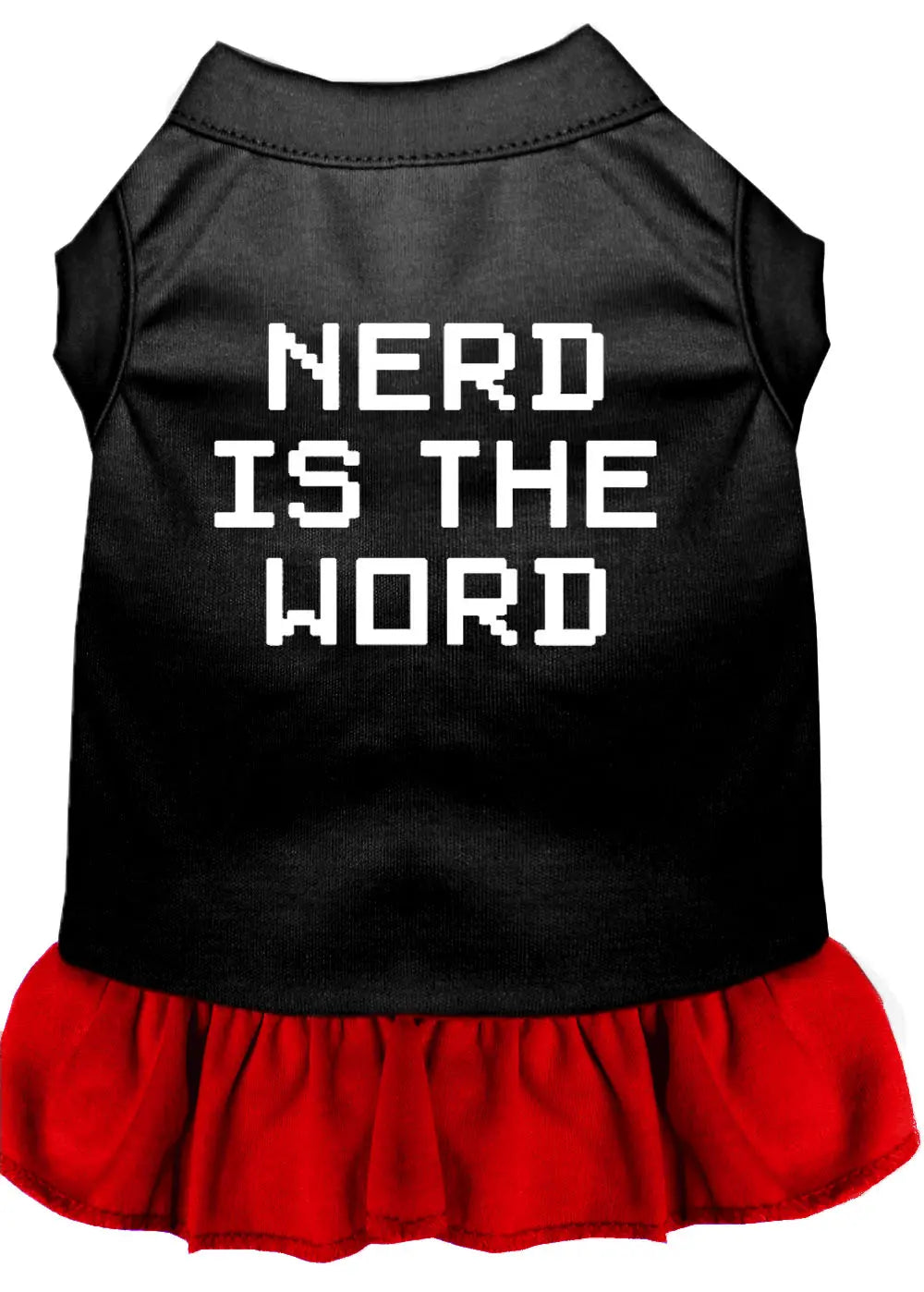 Nerd Is The Word Screen Print Dress Black With Red Sm Default Title