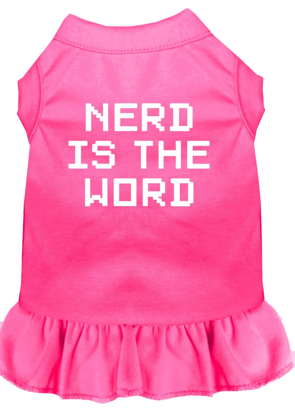 Nerd Is The Word Screen Print Dress Bright Pink Xl Default Title