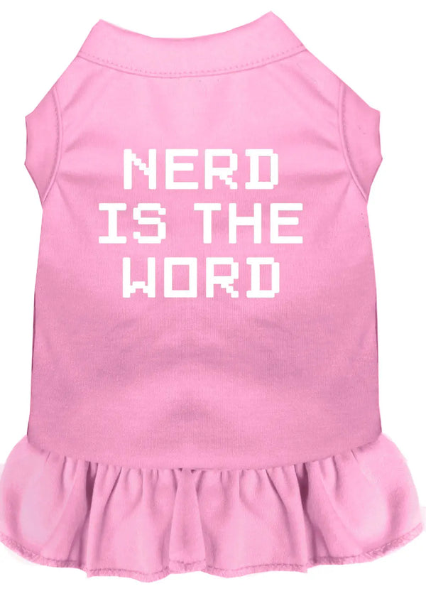 Nerd Is The Word Screen Print Dress Light Pink 4x (22) Default Title