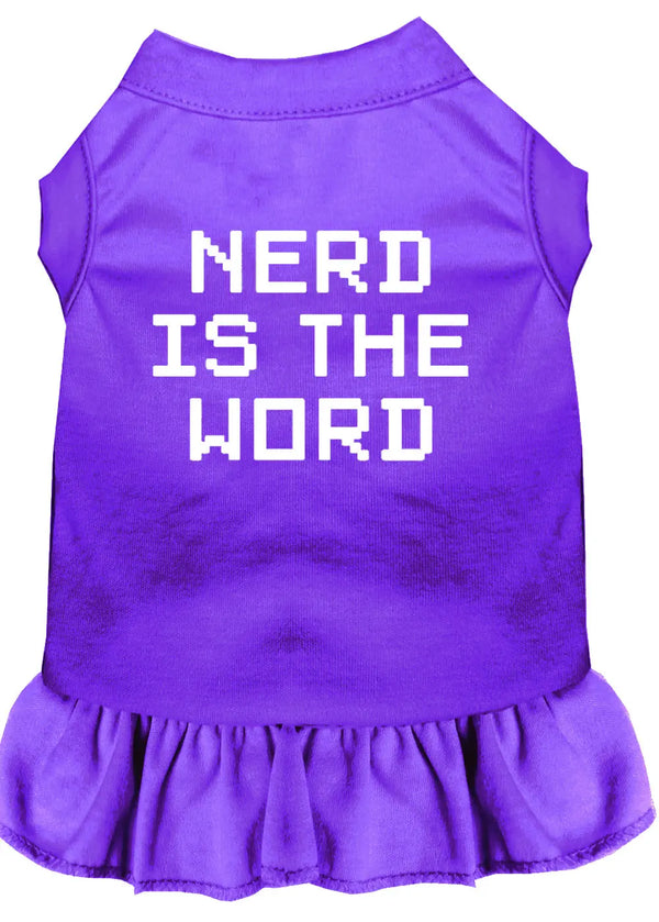 Nerd Is The Word Screen Print Dress Purple Xl Default Title