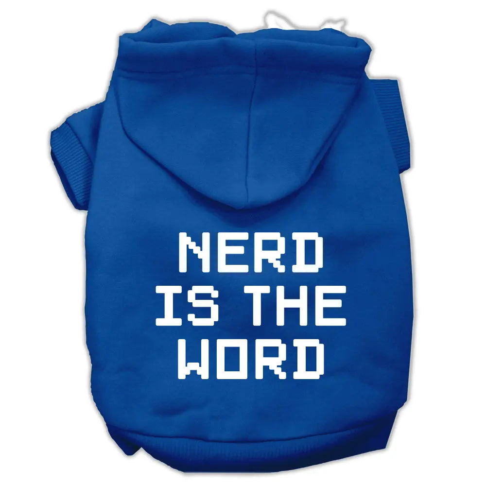 Nerd Is The Word Screen Print Pet Hoodies Blue Size L Default Title