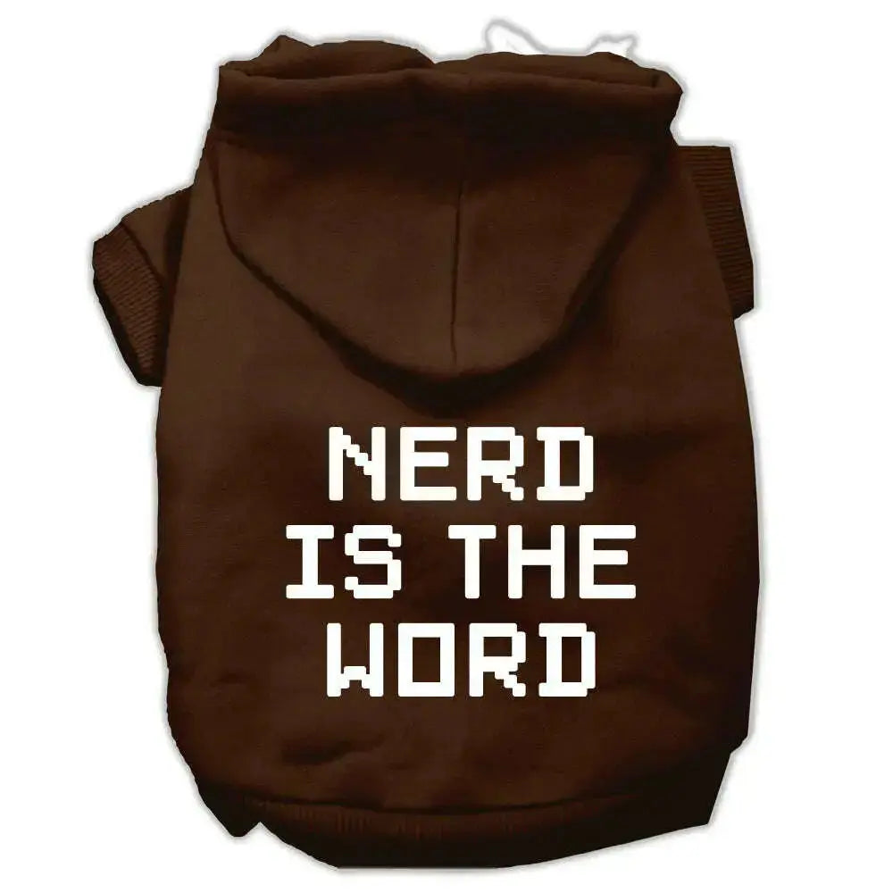 Nerd-Is-The-Word-Screen-Print-Pet-Hoodies-Brown-Size-Xxl-GreatEagleInc-319872766
