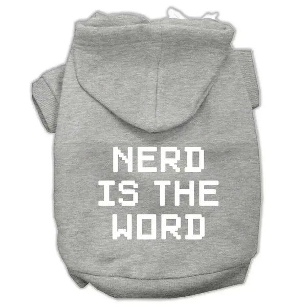 Nerd-Is-The-Word-Screen-Print-Pet-Hoodies-Grey-Size-Xl-GreatEagleInc-319873935