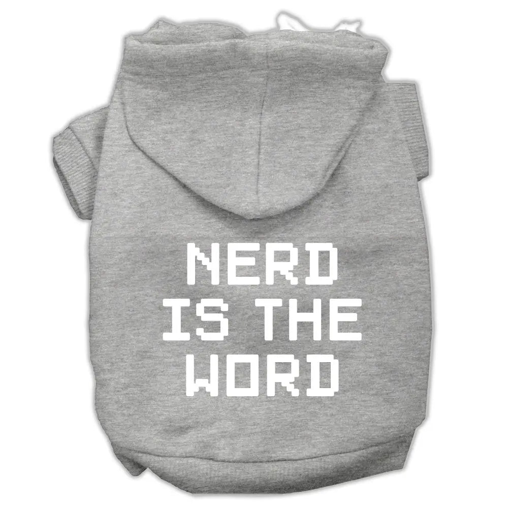 Nerd Is The Word Screen Print Pet Hoodies Grey Size Xxl Default Title
