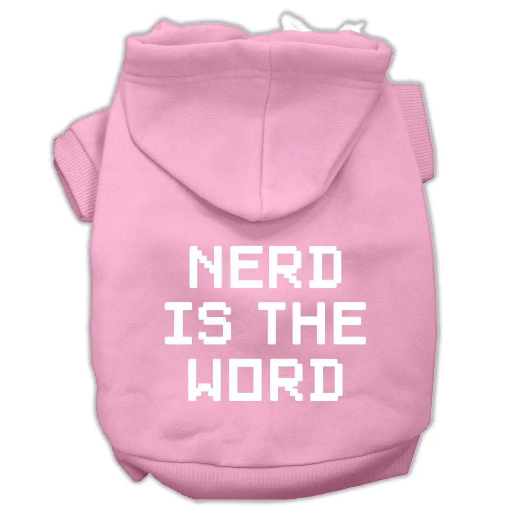 Nerd Is The Word Screen Print Pet Hoodies Light Pink Size Xs Default Title