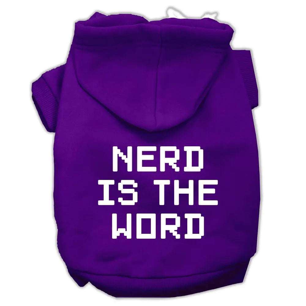 Nerd Is The Word Screen Print Pet Hoodies Purple Size Xxxl Default Title