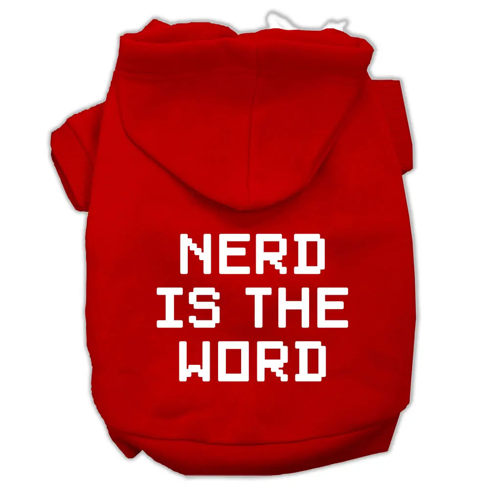 Nerd Is The Word Screen Print Pet Hoodies Red Size Xl Default Title