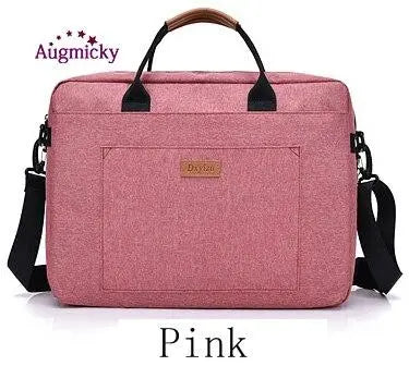 New Men Handbag Office Travel Shoulder Messenge Women's Laptop Bag Business Trip File Package Notebook Bag For 13.3"14"15.6"inch Pink Less 15.6inch