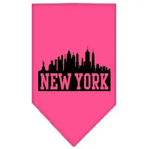 New-York-Skyline-Screen-Print-Bandana-Bright-Pink-Large-GreatEagleInc-318958360