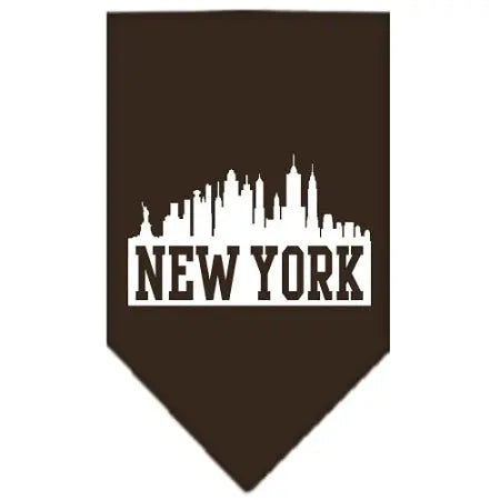 New York Skyline Screen Print Bandana Cocoa Small Default Title