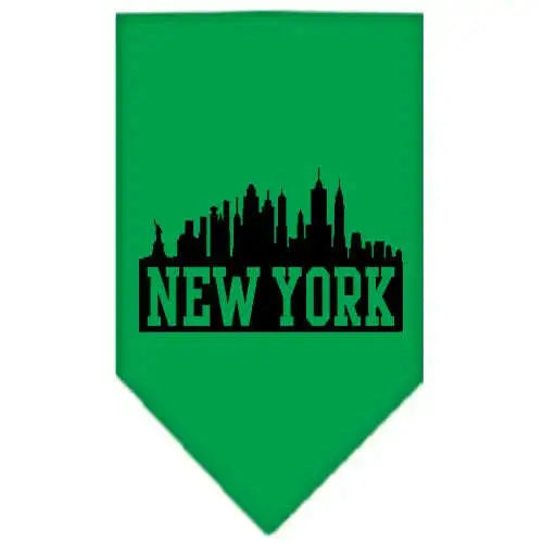New-York-Skyline-Screen-Print-Bandana-Emerald-Green-Small-GreatEagleInc-319084450