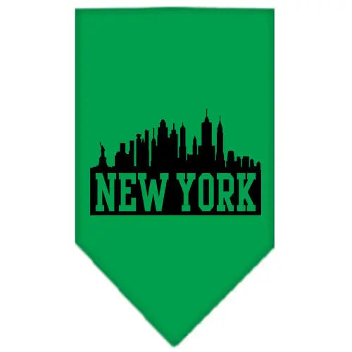 New York Skyline Screen Print Bandana Emerald Green Small Default Title