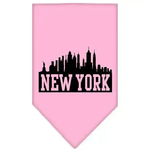 New-York-Skyline-Screen-Print-Bandana-Light-Pink-Small-GreatEagleInc-318542128