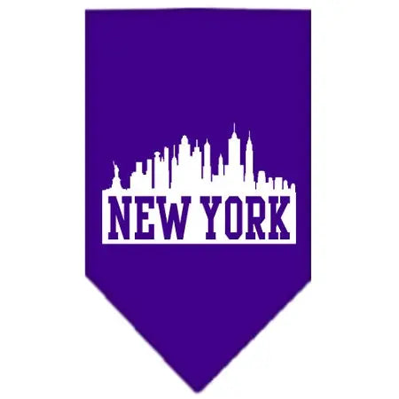 New York Skyline Screen Print Bandana Purple Small Default Title
