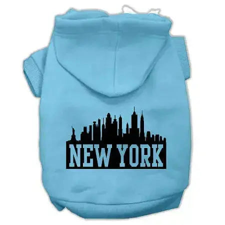 New-York-Skyline-Screen-Print-Pet-Hoodies-Baby-Blue-Size-Med-GreatEagleInc-319917782