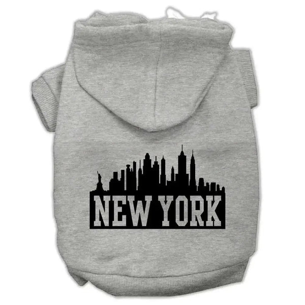 New-York-Skyline-Screen-Print-Pet-Hoodies-Grey-Size-Xs-GreatEagleInc-319914668