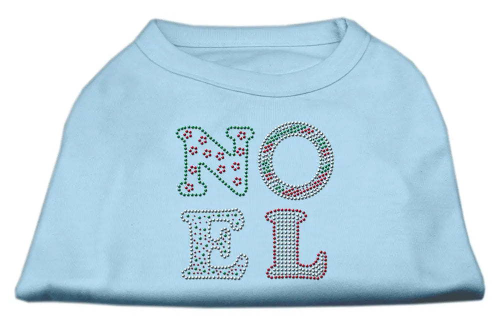 Noel Rhinestone Dog Shirt Baby Blue Med Default Title