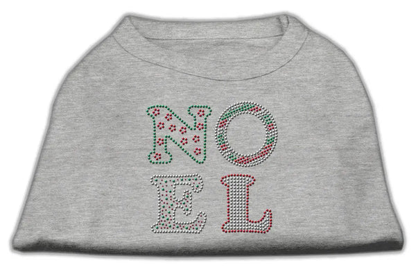 Noel Rhinestone Dog Shirt Grey Med Default Title
