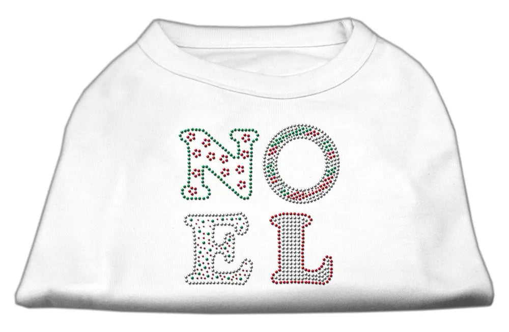 Noel Rhinestone Dog Shirt White Lg Default Title