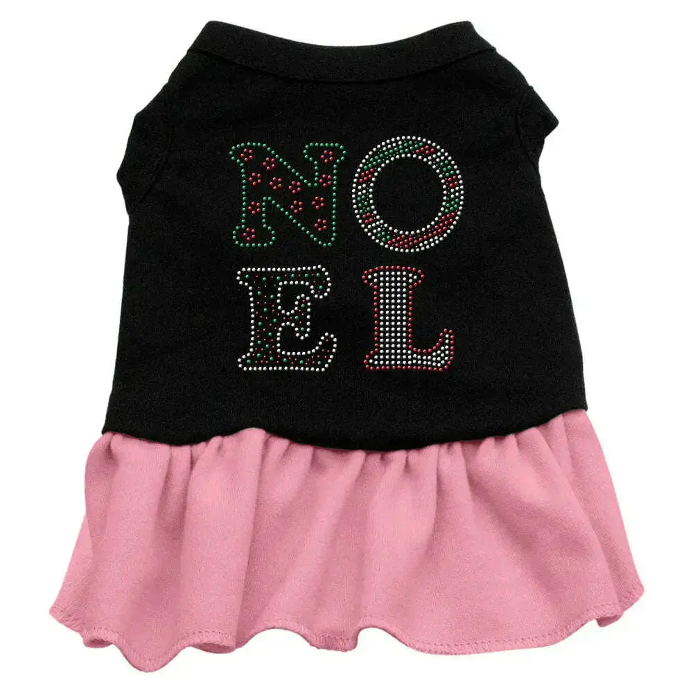 Noel-Rhinestone-Dress-Black-With-Pink-Med-GreatEagleInc-319342892