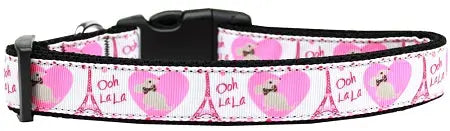 Oh La La Paris Nylon Dog Collar Medium Narrow Default Title
