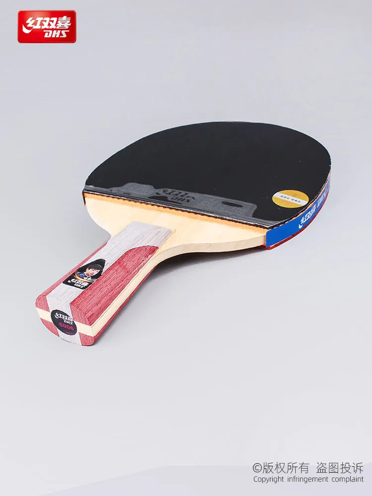 Original DHS 5002 5006 FL/CS Table Tennis Racket (5-layer Wood + Hurricane 3 Ruber ) Ping Pong Bat Case shake hand Long Handle