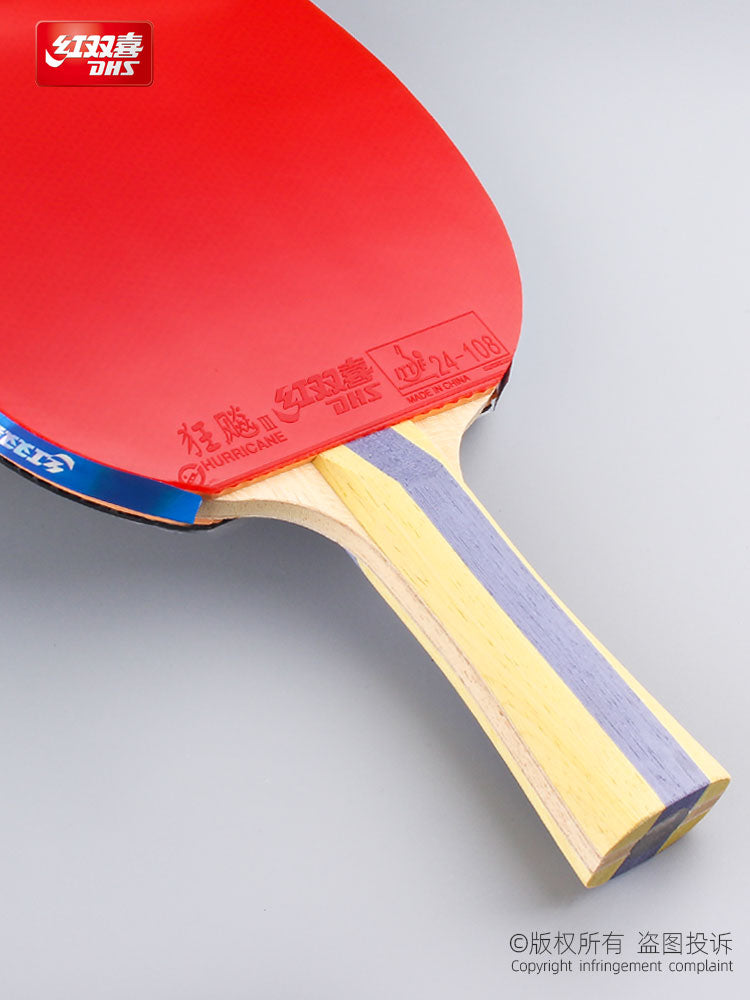 Original DHS 5002 5006 FL/CS Table Tennis Racket (5-layer Wood + Hurricane 3 Ruber ) Ping Pong Bat Case shake hand Long Handle