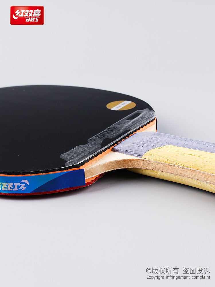 Original DHS 5002 5006 FL/CS Table Tennis Racket (5-layer Wood + Hurricane 3 Ruber ) Ping Pong Bat Case shake hand Long Handle