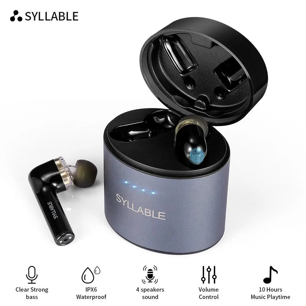 Original SYLLABLE S119 bluetooth V5.0 bass earphones wireless headset noise reduction SYLLABLE S119 Volume control earbuds (Ochre color) GreatEagleInc