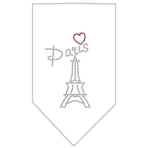 Paris Rhinestone Bandana White Small Default Title