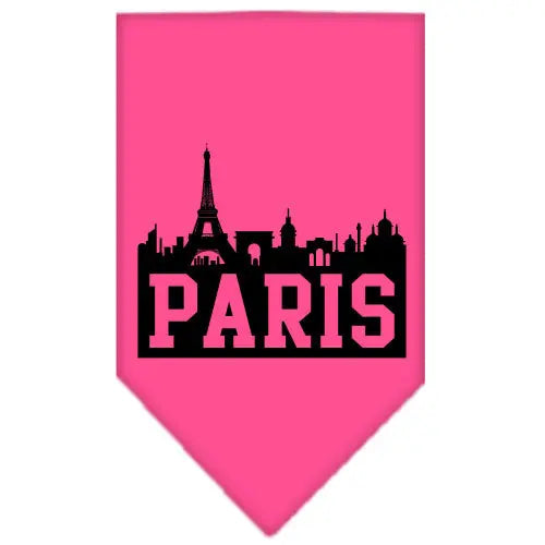 Paris Skyline Screen Print Bandana Bright Pink Large Default Title