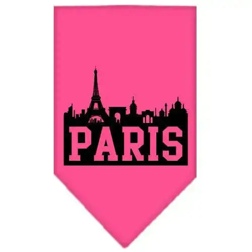 Paris-Skyline-Screen-Print-Bandana-Bright-Pink-Small-GreatEagleInc-319140234