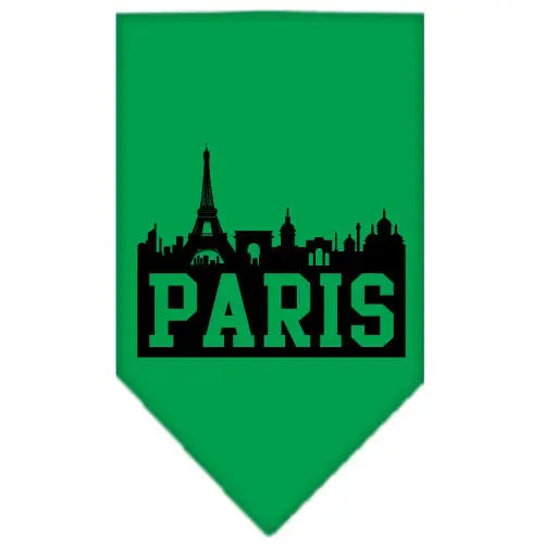 Paris Skyline Screen Print Bandana Emerald Green Large Default Title