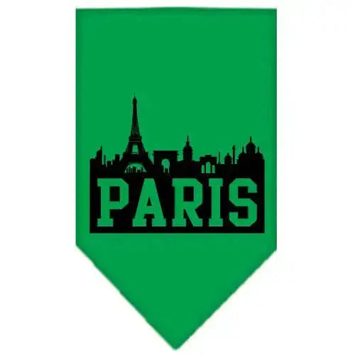 Paris-Skyline-Screen-Print-Bandana-Emerald-Green-Large-GreatEagleInc-319141488