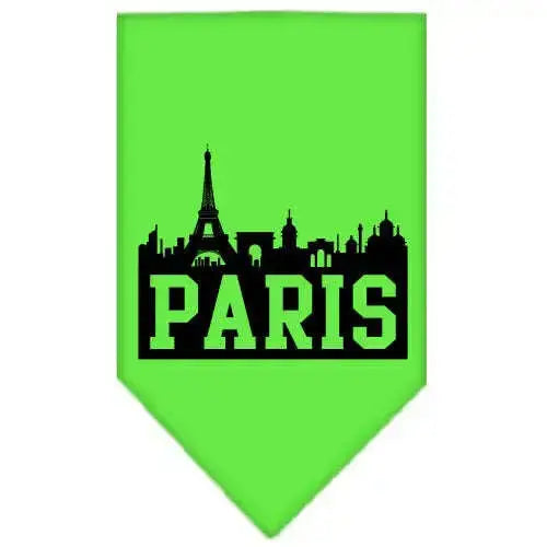 Paris-Skyline-Screen-Print-Bandana-Lime-Green-Large-GreatEagleInc-319141240