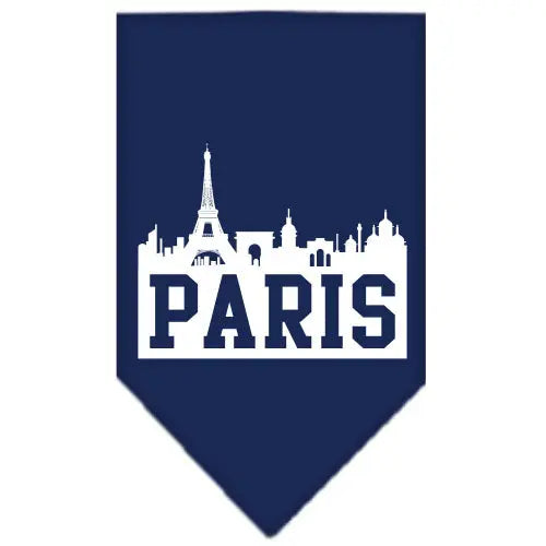 Paris Skyline Screen Print Bandana Navy Blue Large Default Title