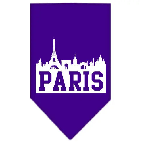 Paris Skyline Screen Print Bandana Purple Small Default Title