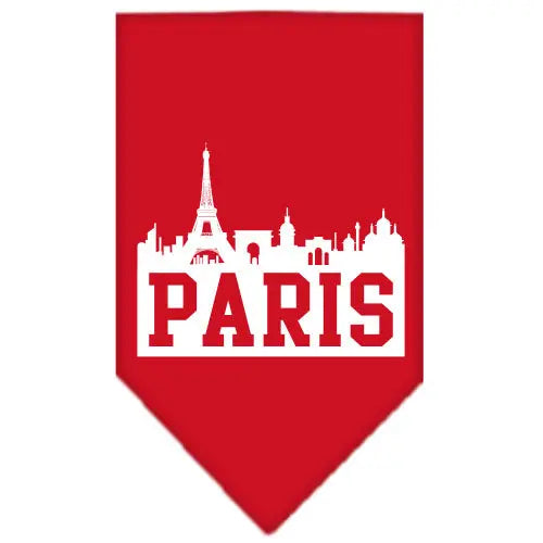 Paris Skyline Screen Print Bandana Red Large Default Title