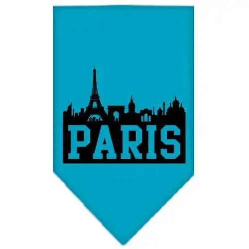Paris-Skyline-Screen-Print-Bandana-Turquoise-Small-GreatEagleInc-319139240